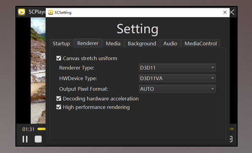 Hardware acceleration options