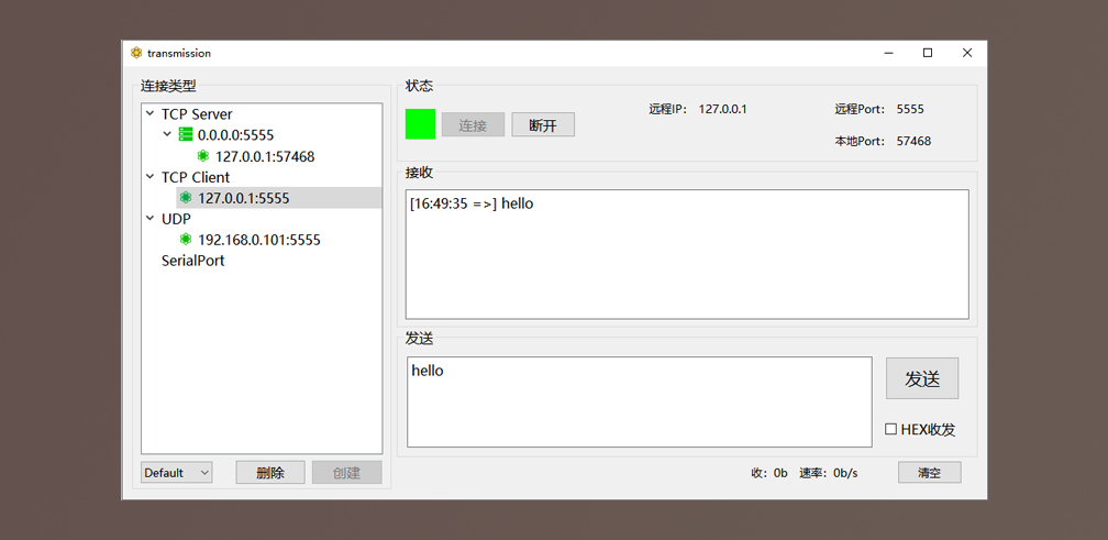 Transmission network debugging interface